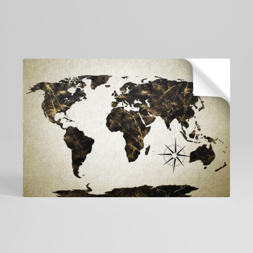 GOLDEN LINES GLOBE Peel and Stick Horizontal Poster
