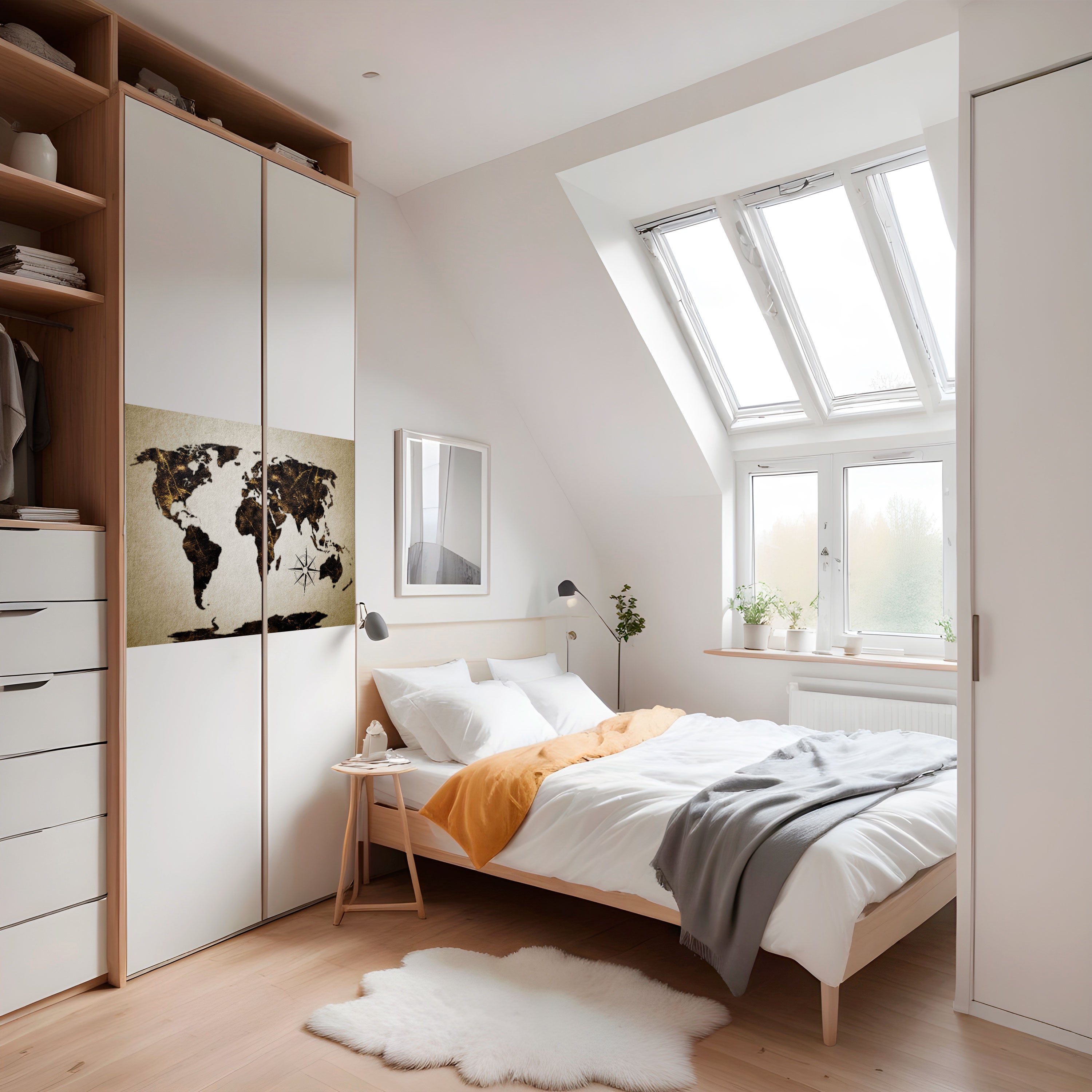 GOLDEN LINES GLOBE Peel and Stick Horizontal Poster