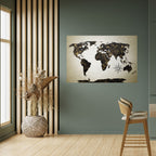 GOLDEN LINES GLOBE Peel and Stick Horizontal Poster
