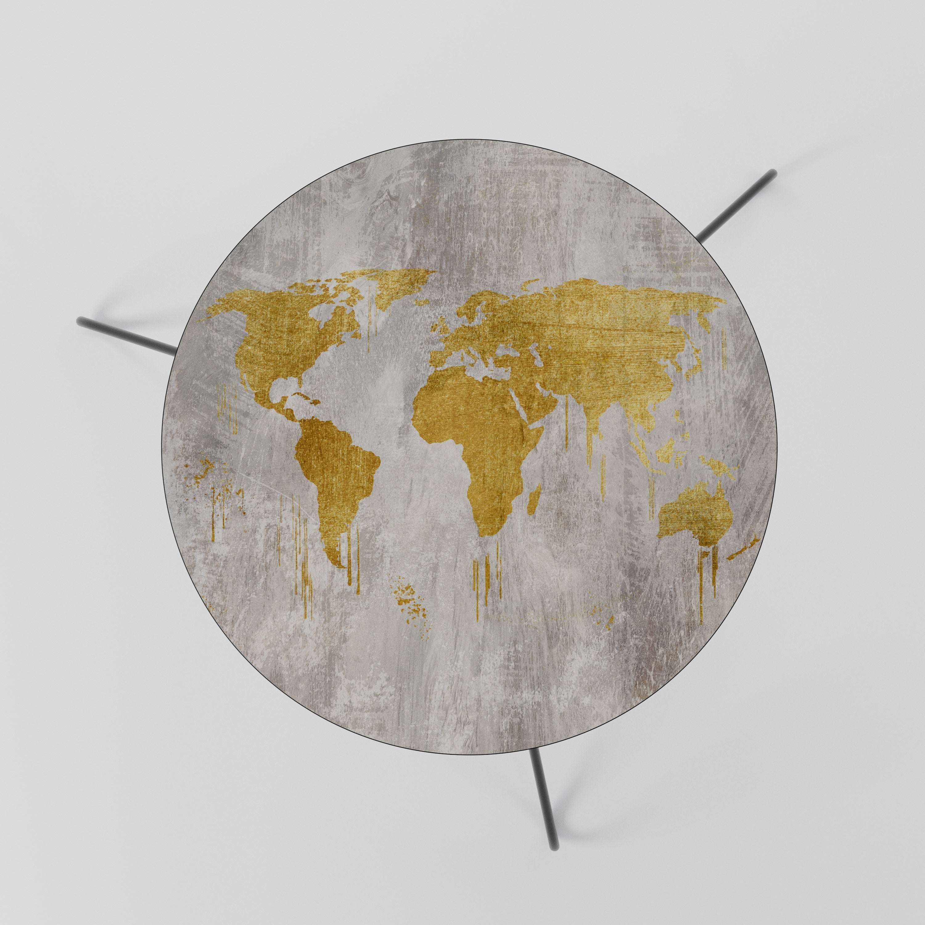 METALLIC WORLDVIEW MAP Mesa de Centro 60