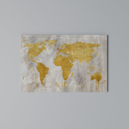 METALLIC WORLDVIEW MAP Horizontal Canvas Print