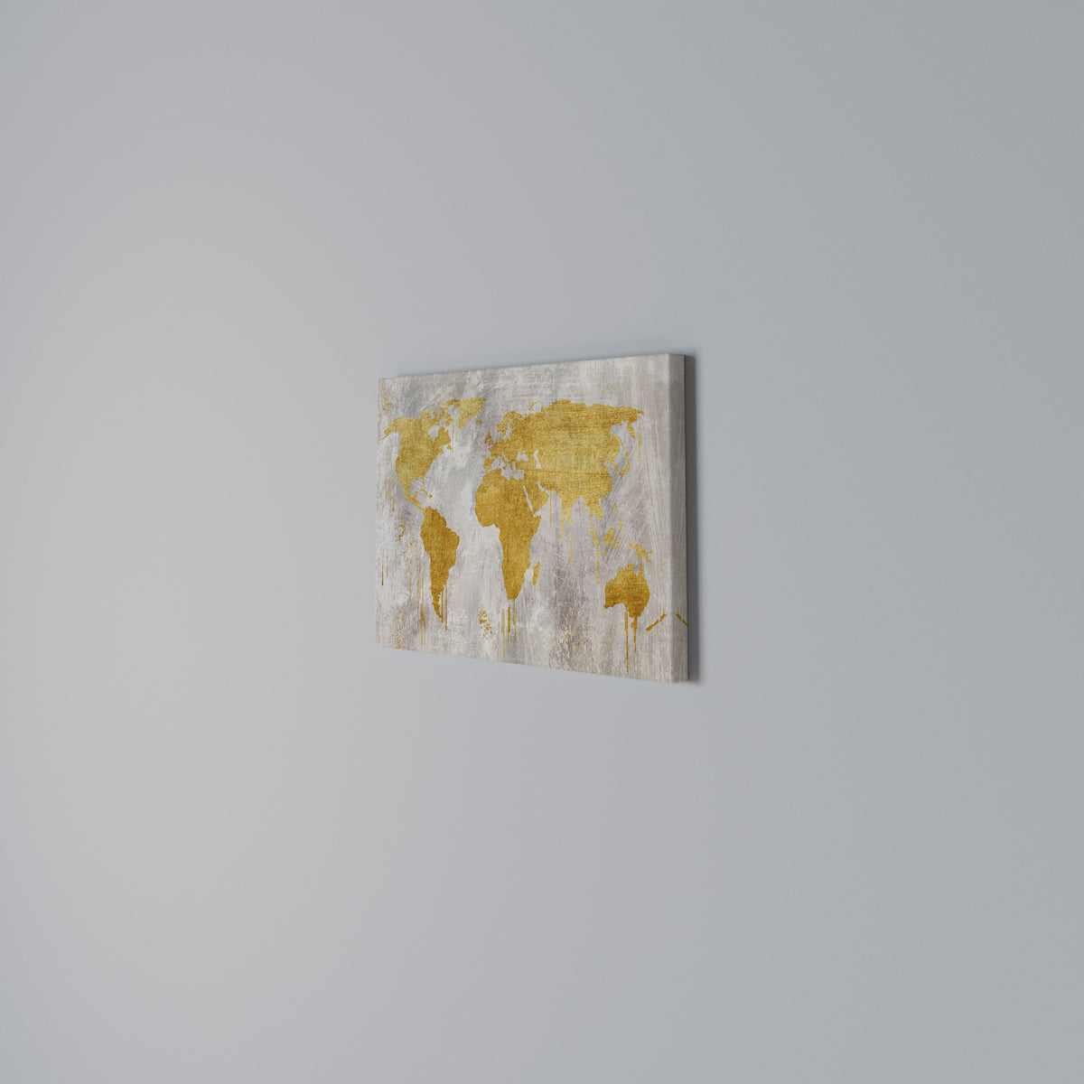 METALLIC WORLDVIEW MAP Horizontal Canvas Print