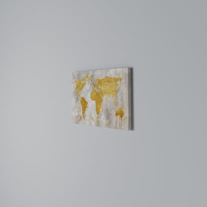 METALLIC WORLDVIEW MAP Horizontal Canvas Print