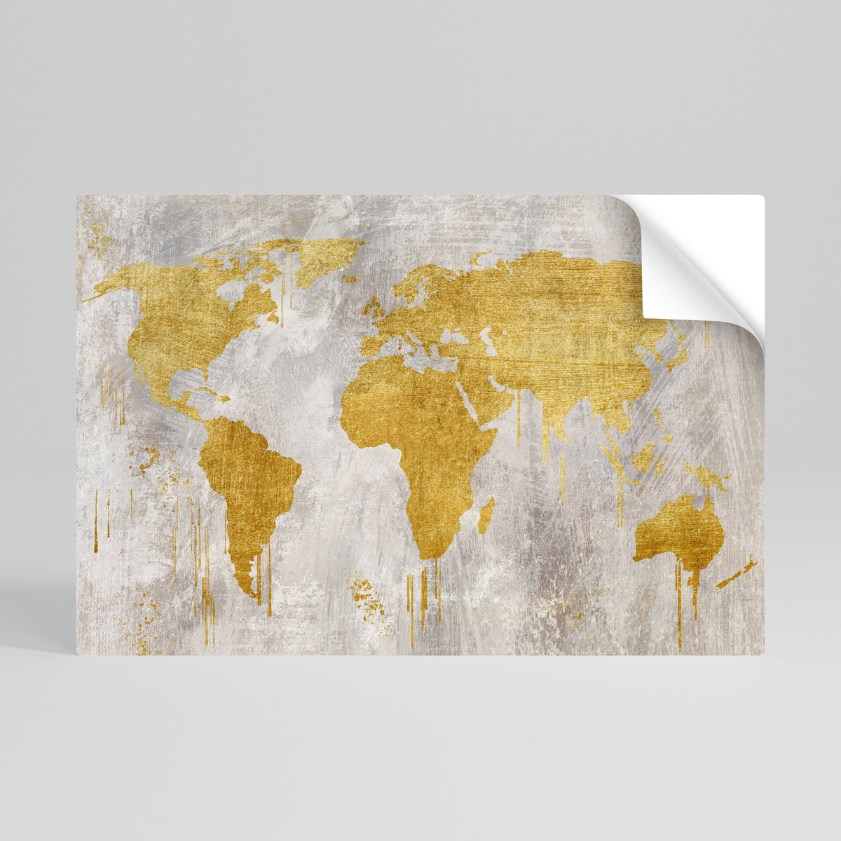 METALLIC WORLDVIEW MAP Póster Autocolante Horizontal