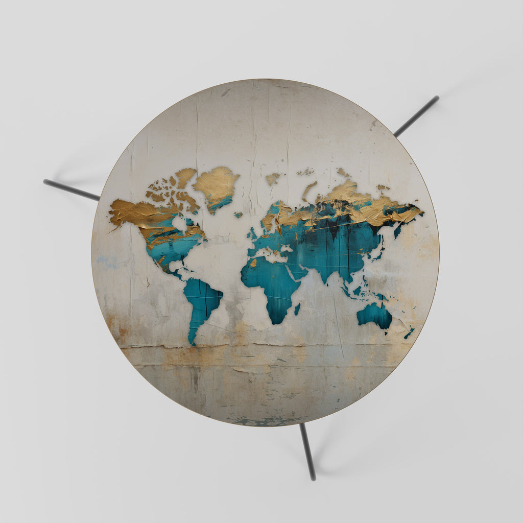 AZURE GILDED MAP Mesa de Centro 60