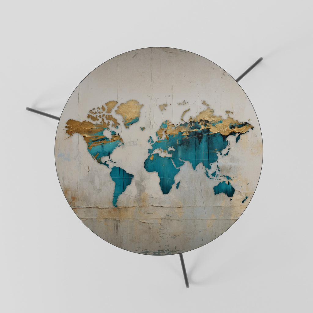 AZURE GILDED MAP Mesa de Centro 60