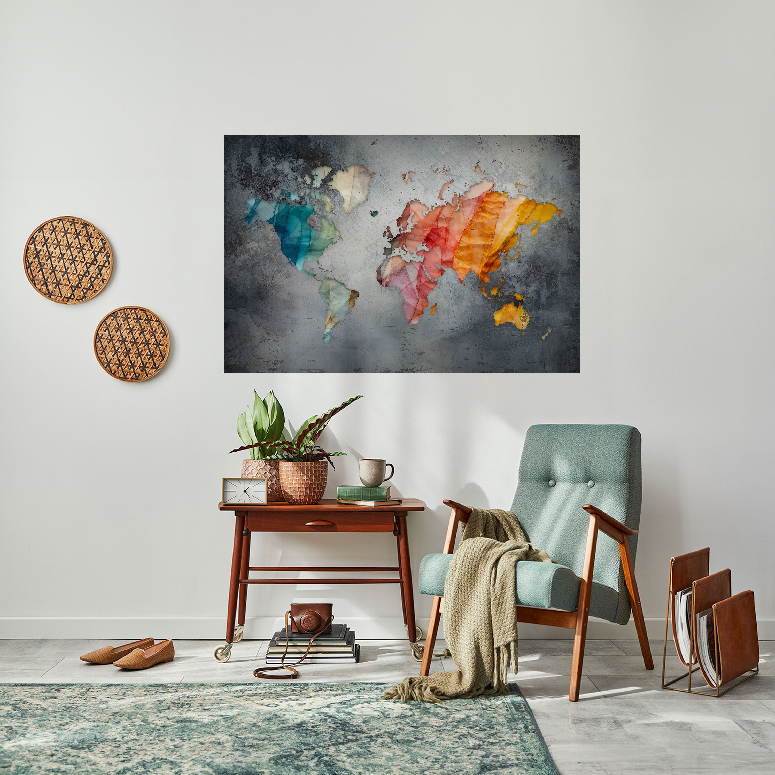 HARMONIOUS EARTH TONES Peel and Stick Horizontal Poster