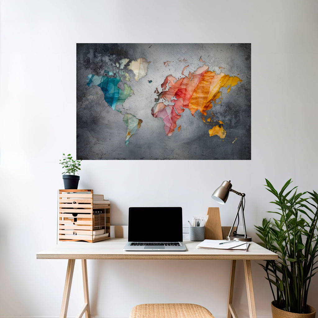 HARMONIOUS EARTH TONES Peel and Stick Horizontal Poster