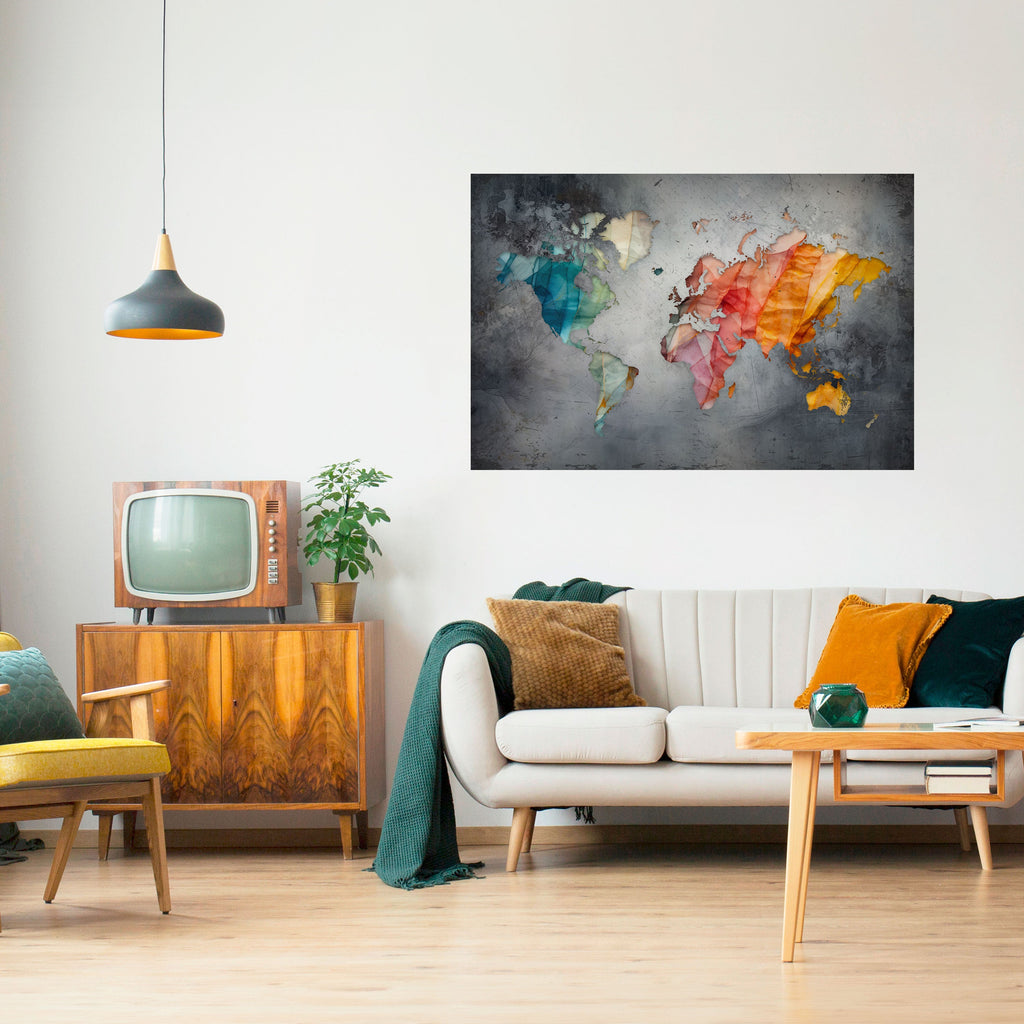 HARMONIOUS EARTH TONES Peel and Stick Horizontal Poster