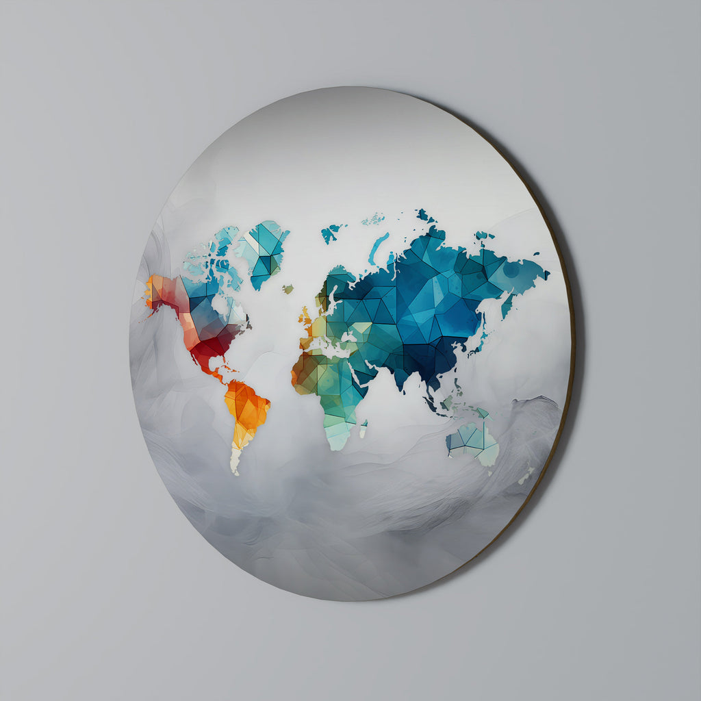 FACETED WORLDVIEW Quadro Redondo Decorativo