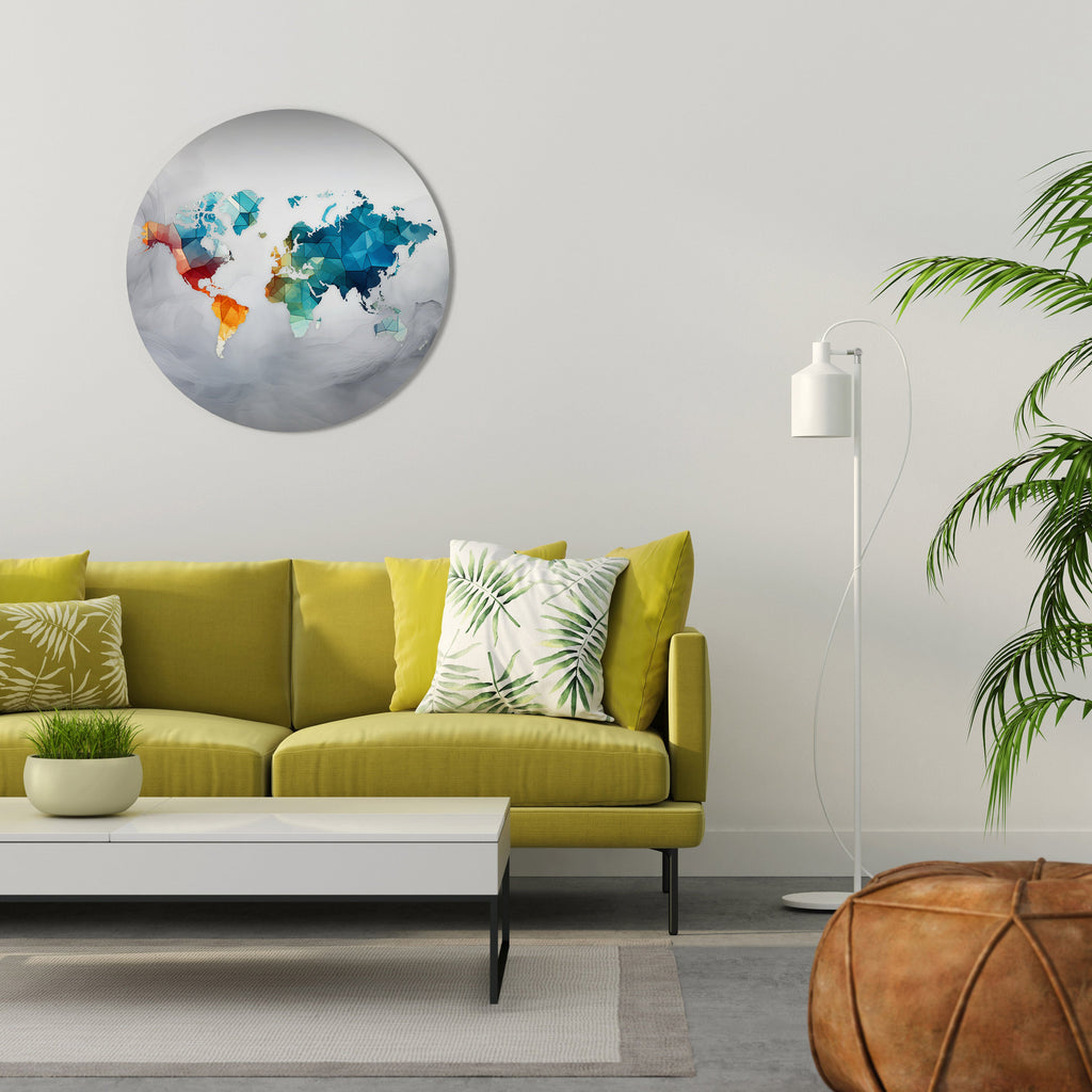 FACETED WORLDVIEW Quadro Redondo Decorativo