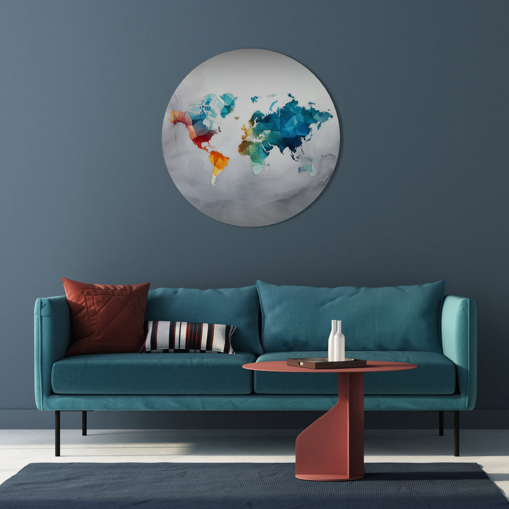 FACETED WORLDVIEW Quadro Redondo Decorativo