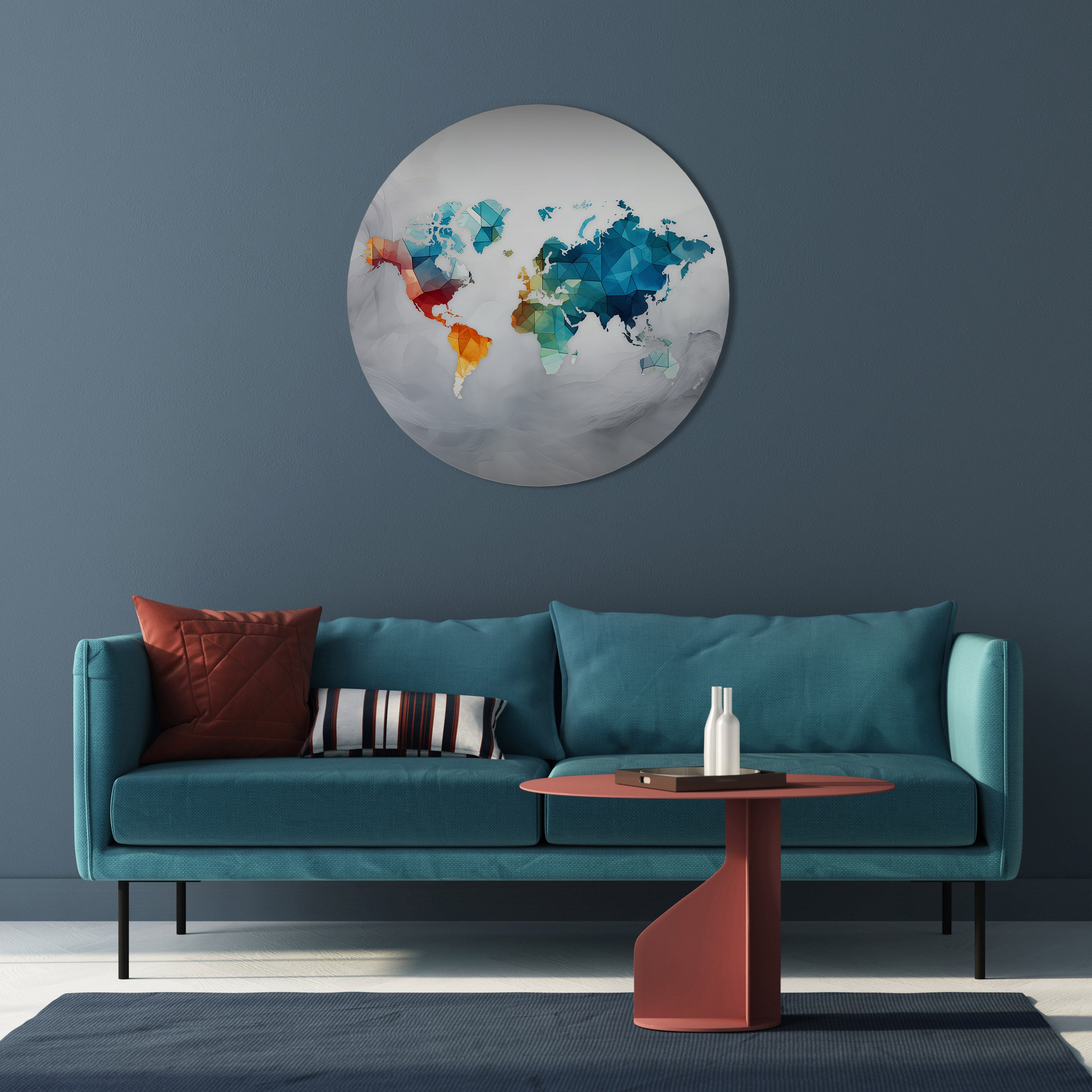 FACETED WORLDVIEW Quadro Redondo Decorativo