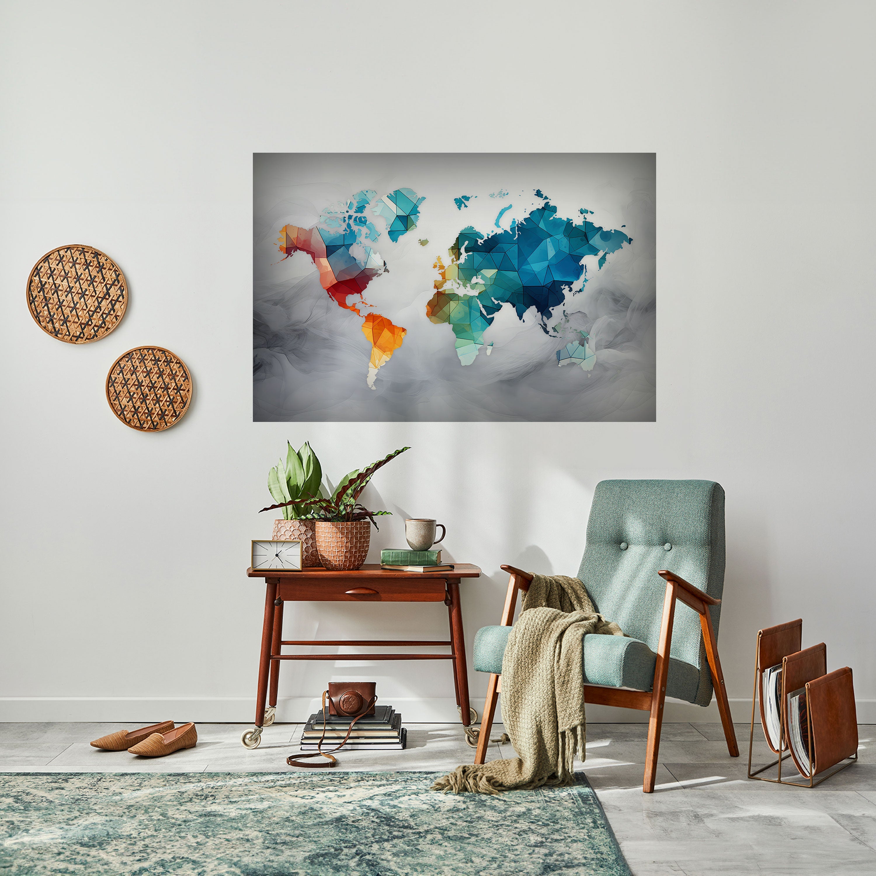 FACETED WORLDVIEW Peel and Stick Horizontal Poster