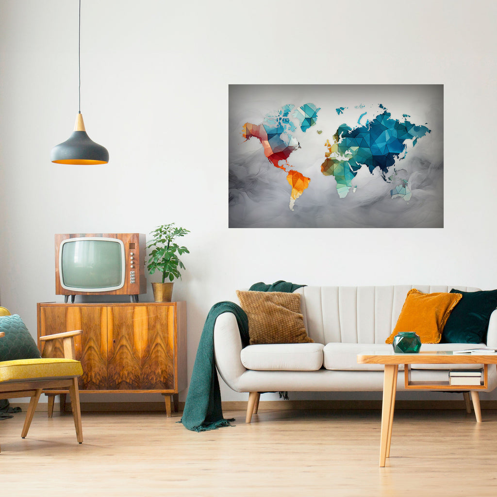 FACETED WORLDVIEW Peel and Stick Horizontal Poster