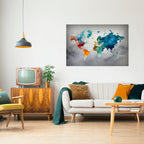 FACETED WORLDVIEW Peel and Stick Horizontal Poster