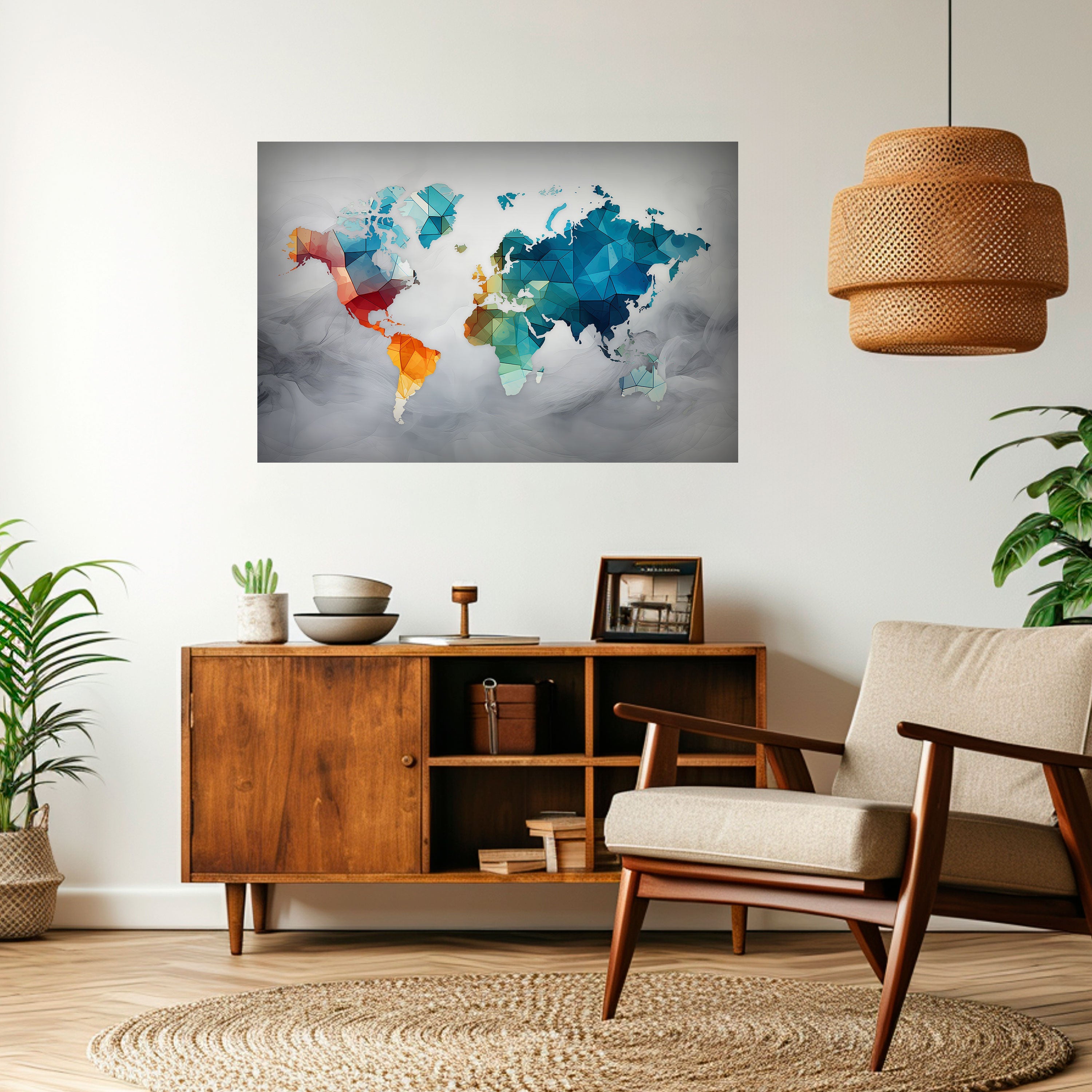 FACETED WORLDVIEW Peel and Stick Horizontal Poster