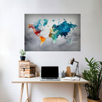 FACETED WORLDVIEW Peel and Stick Horizontal Poster
