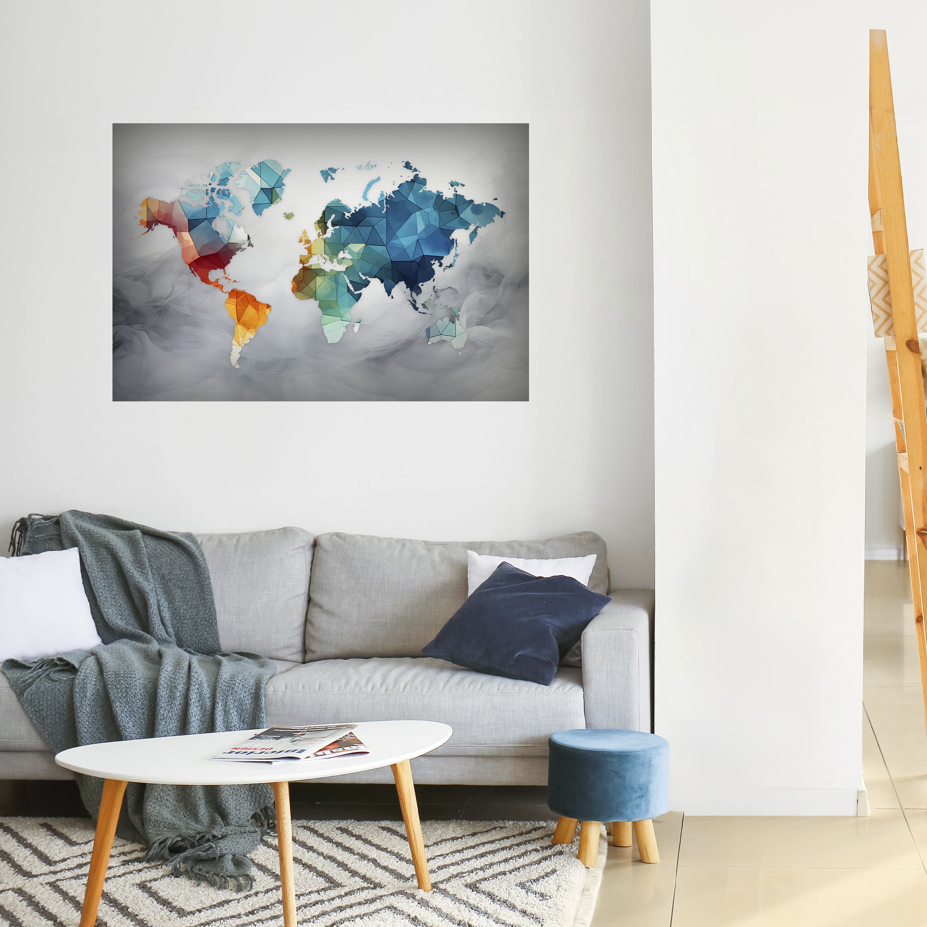 FACETED WORLDVIEW Peel and Stick Horizontal Poster