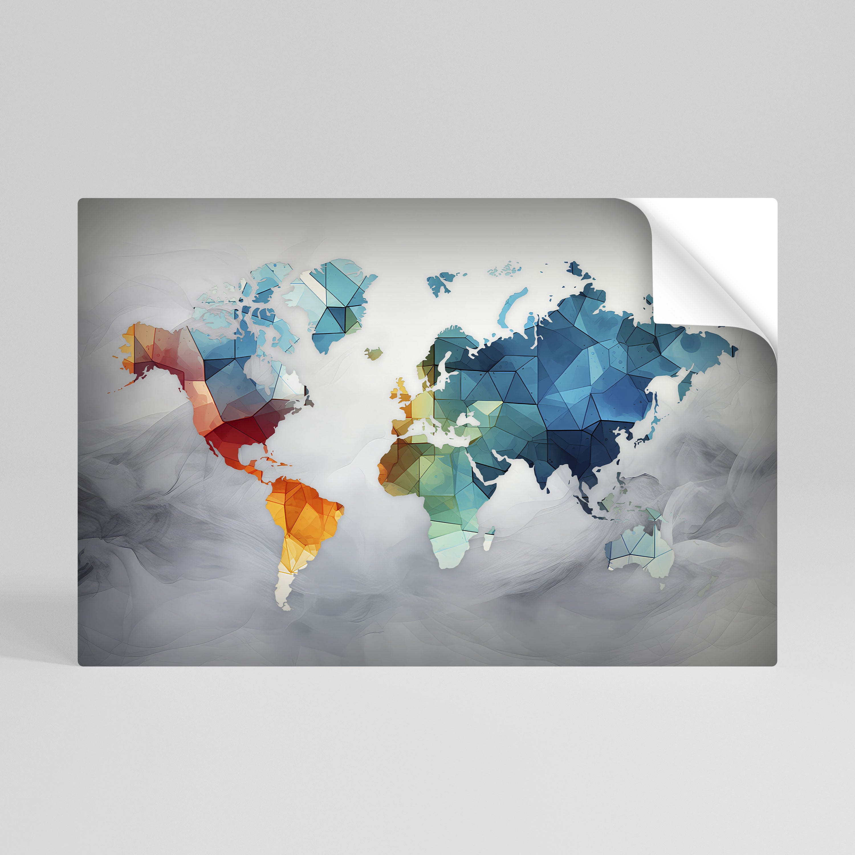 FACETED WORLDVIEW Póster Autocolante Horizontal