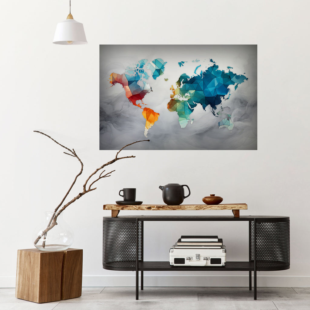 FACETED WORLDVIEW Peel and Stick Horizontal Poster