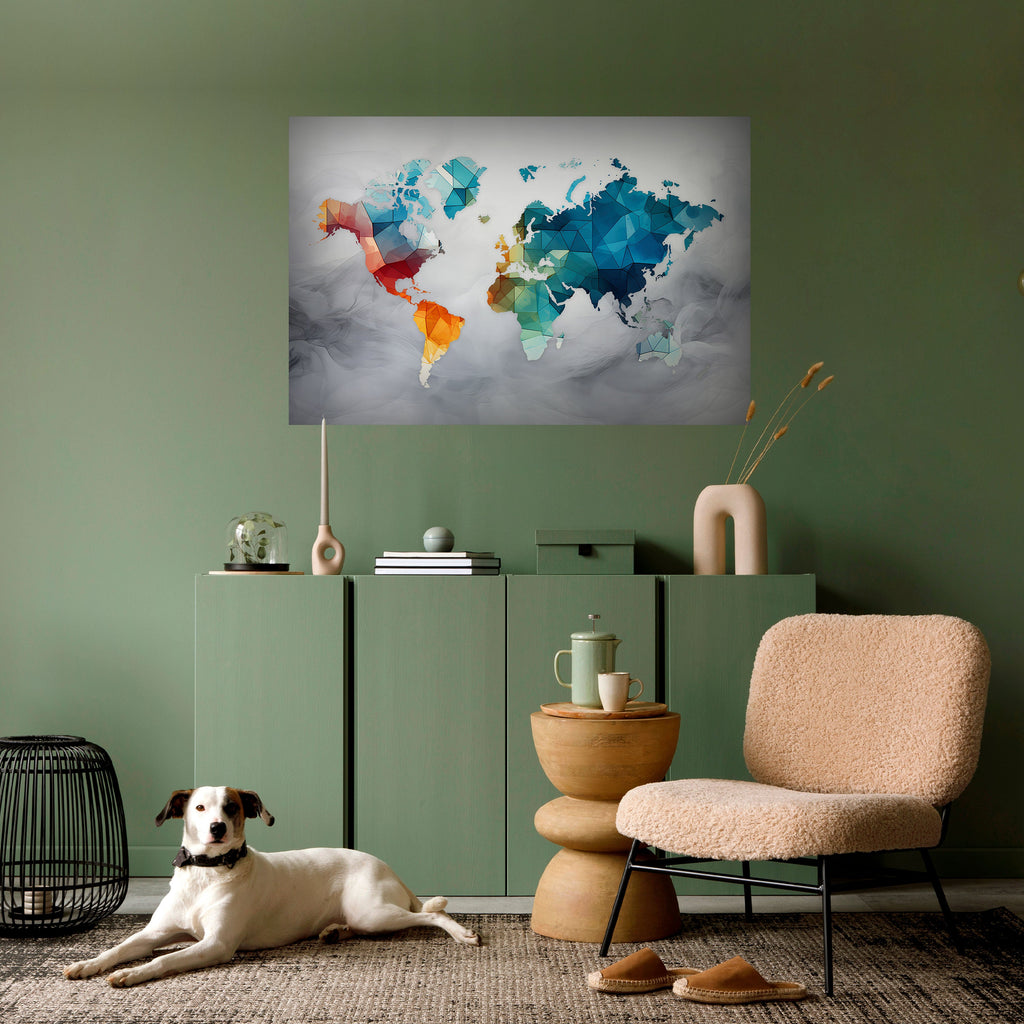FACETED WORLDVIEW Peel and Stick Horizontal Poster