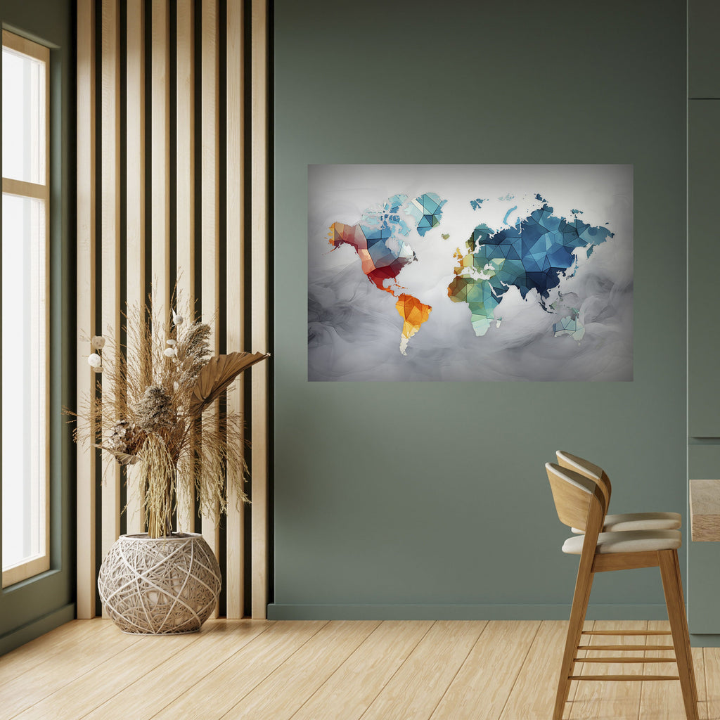 FACETED WORLDVIEW Peel and Stick Horizontal Poster