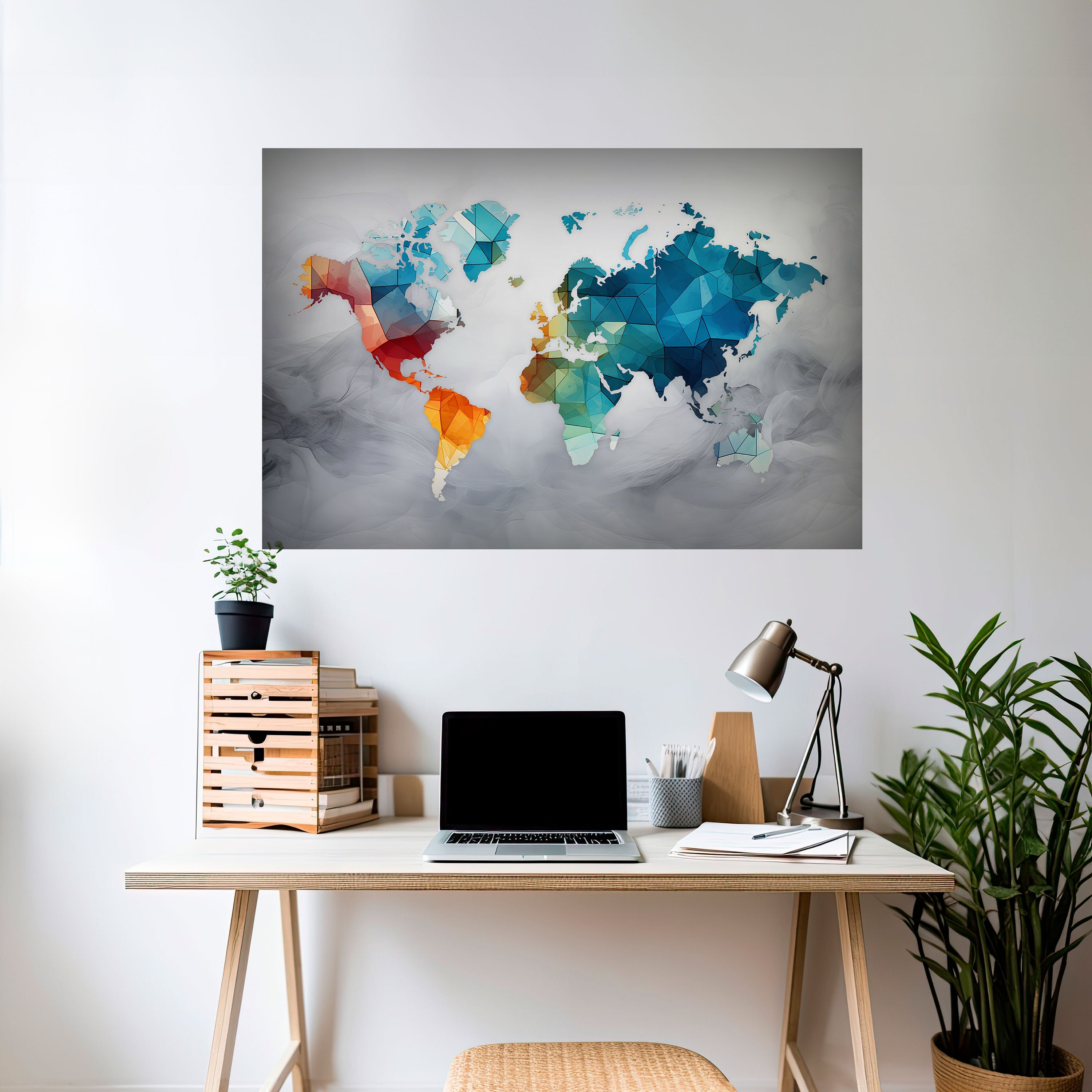 FACETED WORLDVIEW Peel and Stick Horizontal Poster