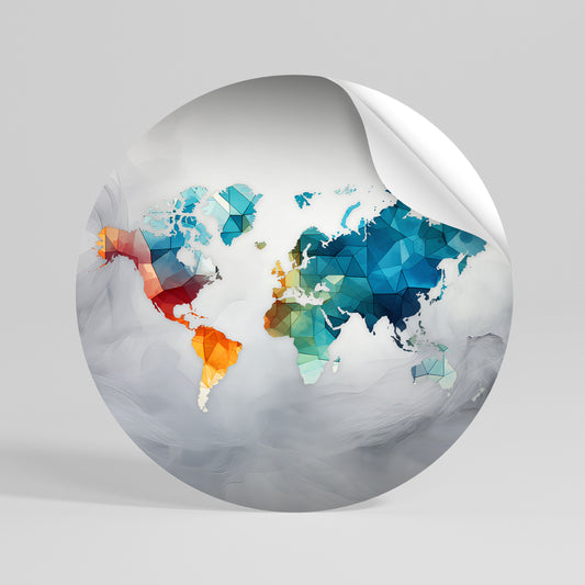 FACETED WORLDVIEW Autocolante Redondo Removível
