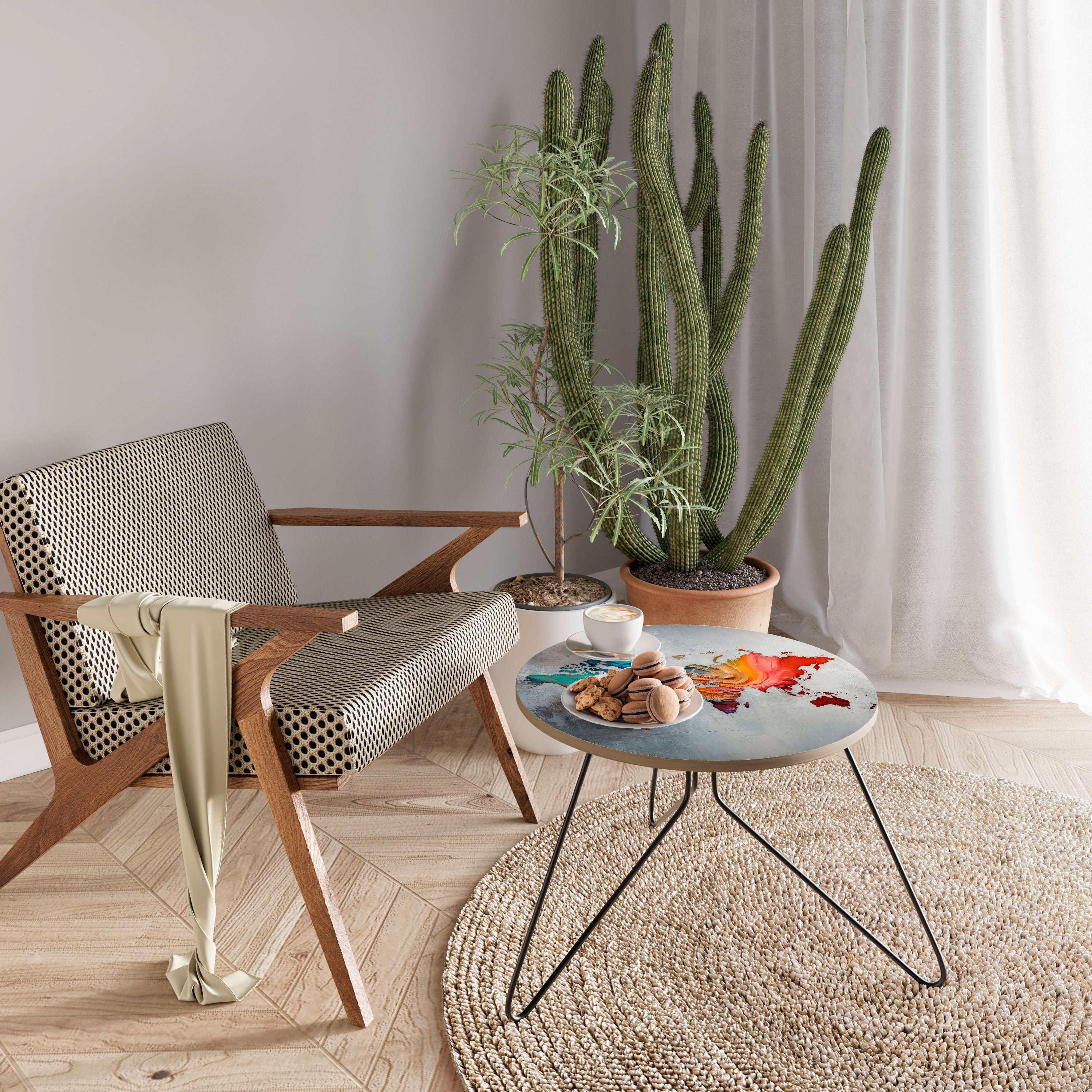 PAINTED CONTINENTS Coffee Table