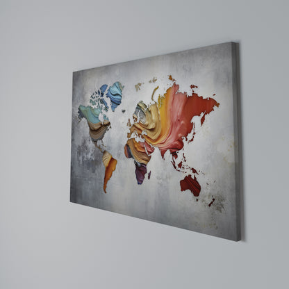 PAINTED CONTINENTS Horizontal Canvas Print