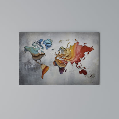 PAINTED CONTINENTS Horizontal Canvas Print