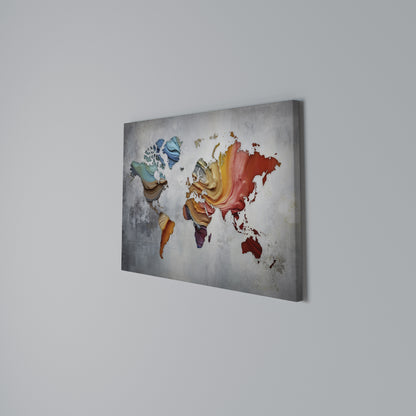 PAINTED CONTINENTS Horizontal Canvas Print