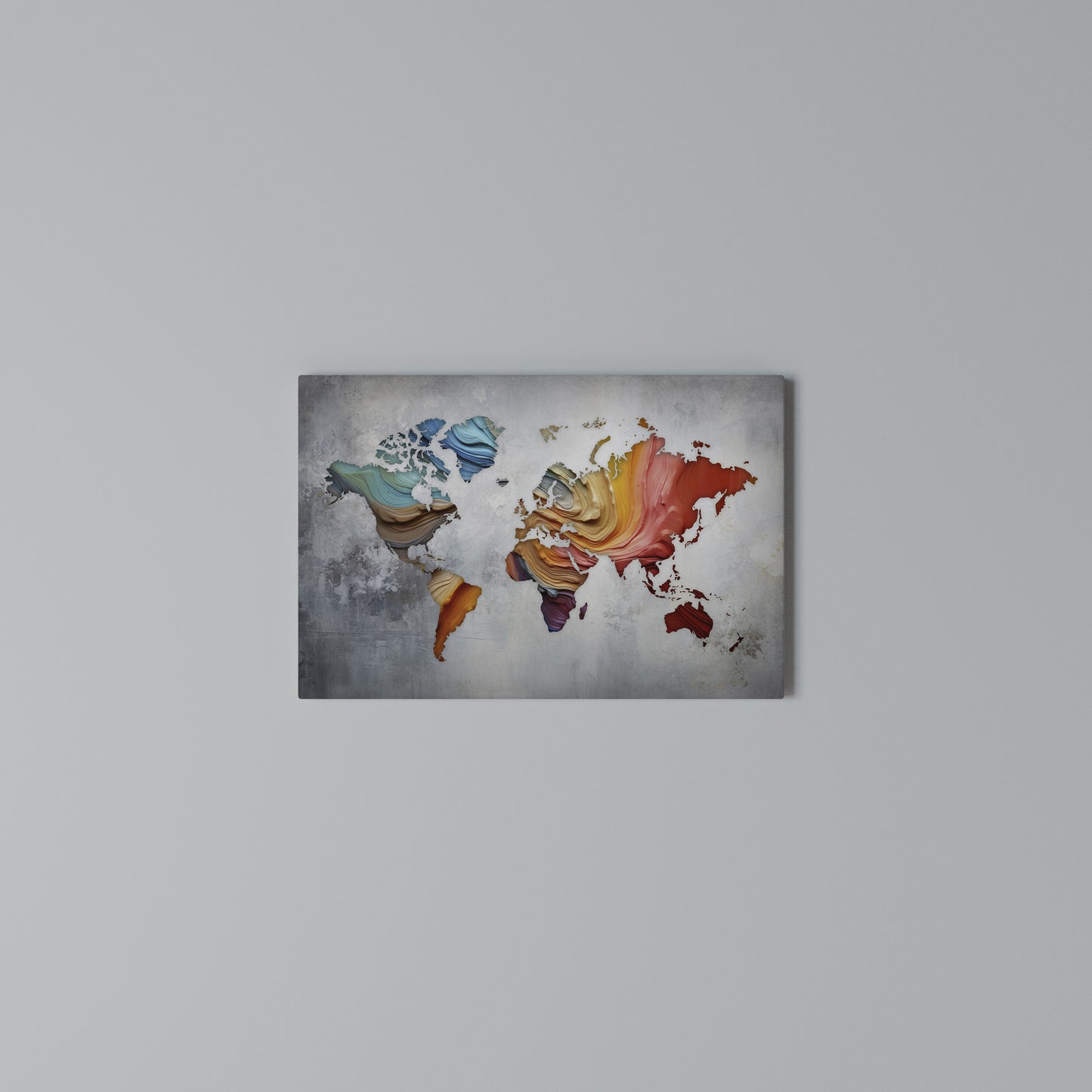 PAINTED CONTINENTS Horizontal Canvas Print