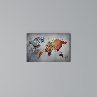 PAINTED CONTINENTS Horizontal Canvas Print