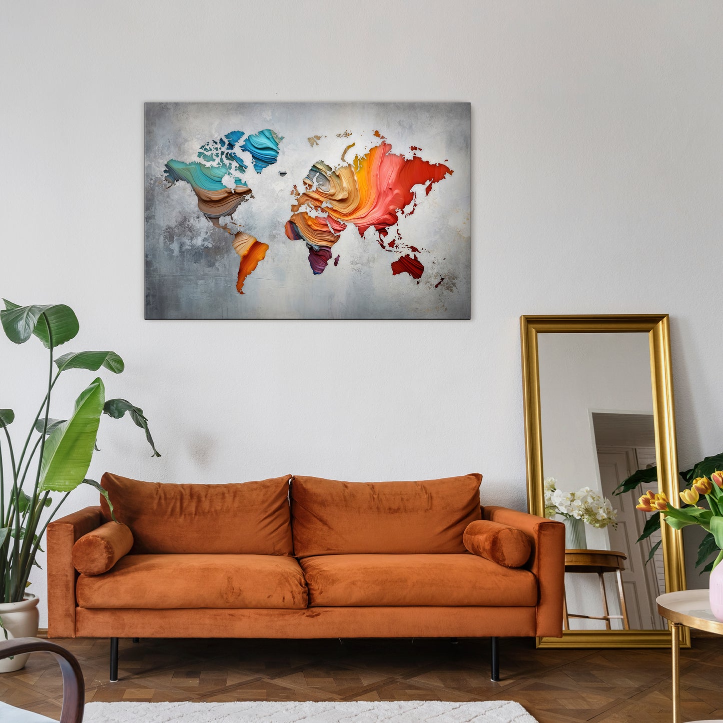 PAINTED CONTINENTS Horizontal Canvas Print