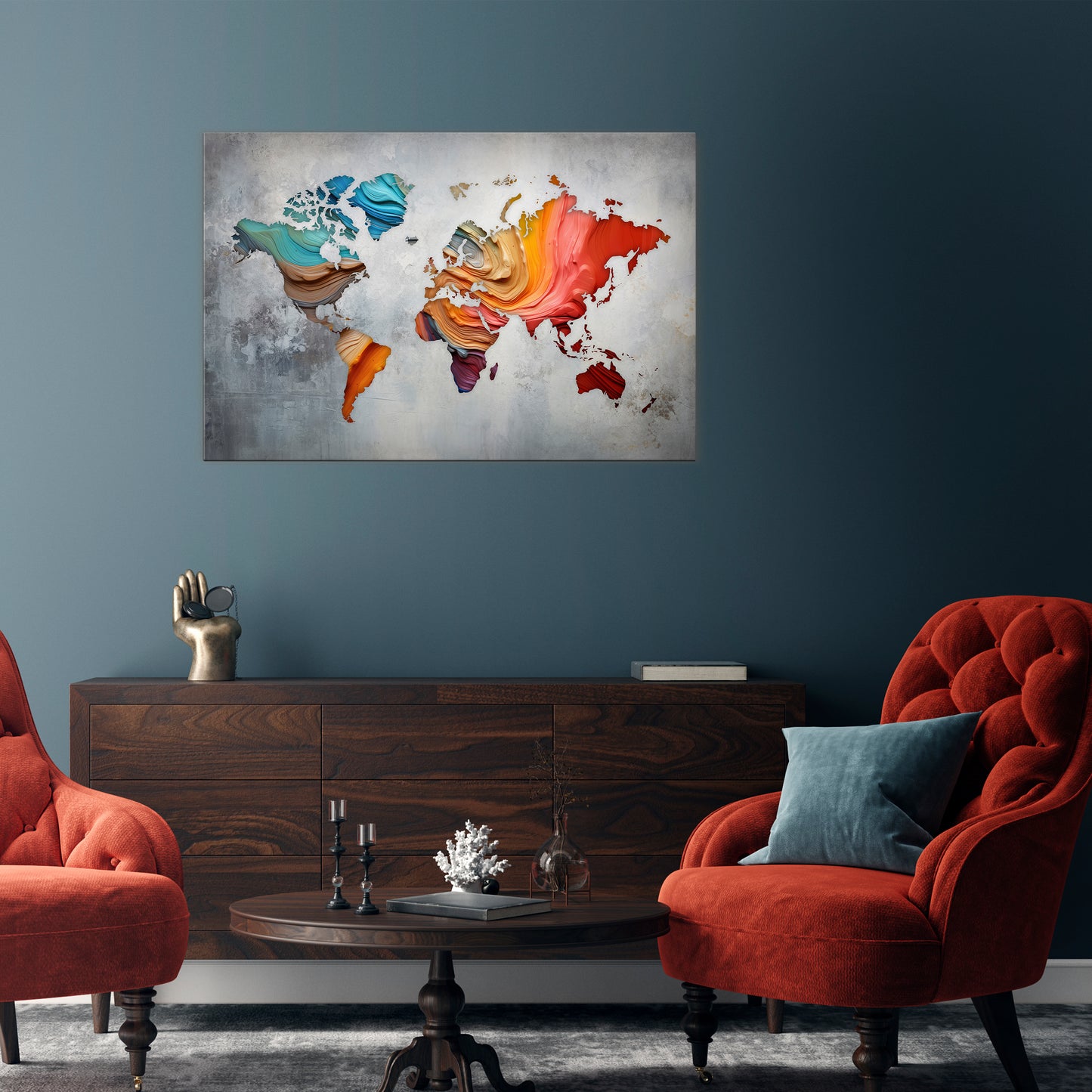 PAINTED CONTINENTS Horizontal Canvas Print