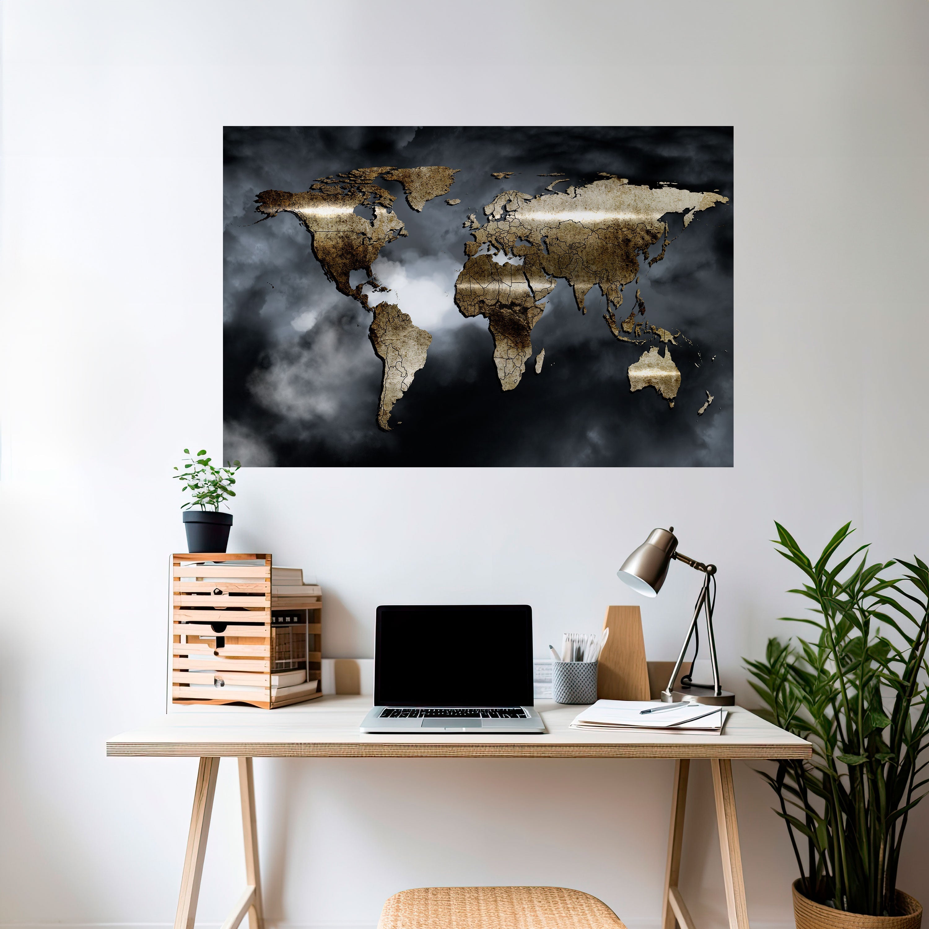 GOLDEN EARTH REVERIE Peel and Stick Horizontal Poster