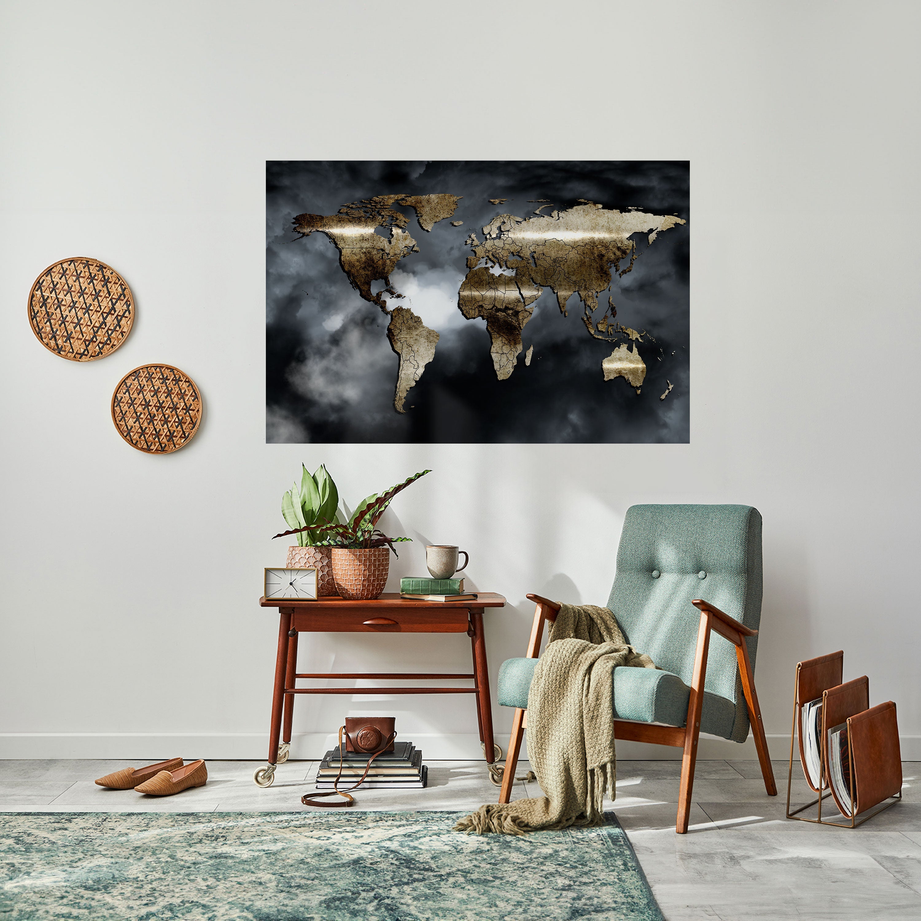 GOLDEN EARTH REVERIE Peel and Stick Horizontal Poster