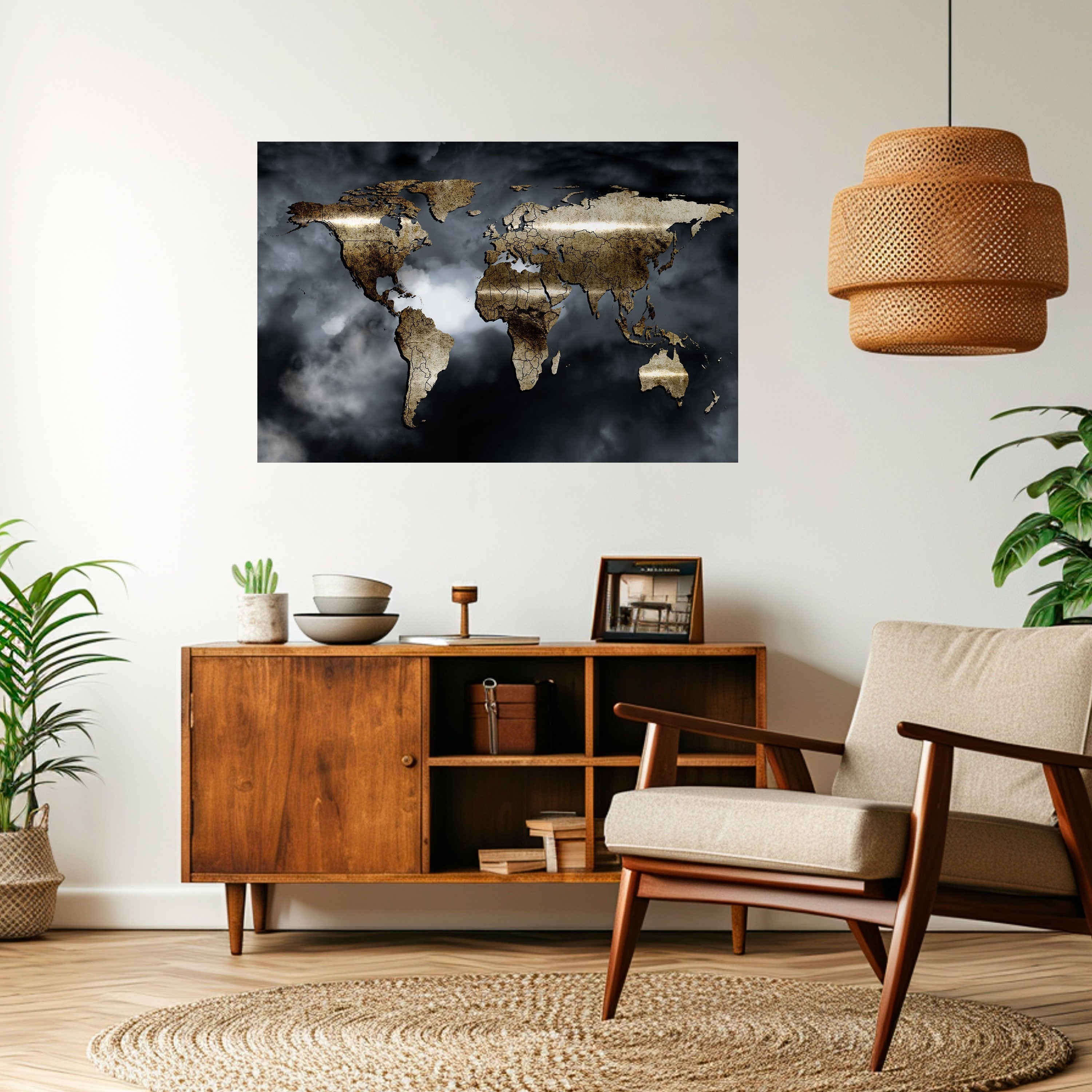 GOLDEN EARTH REVERIE Peel and Stick Horizontal Poster