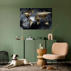 GOLDEN EARTH REVERIE Peel and Stick Horizontal Poster