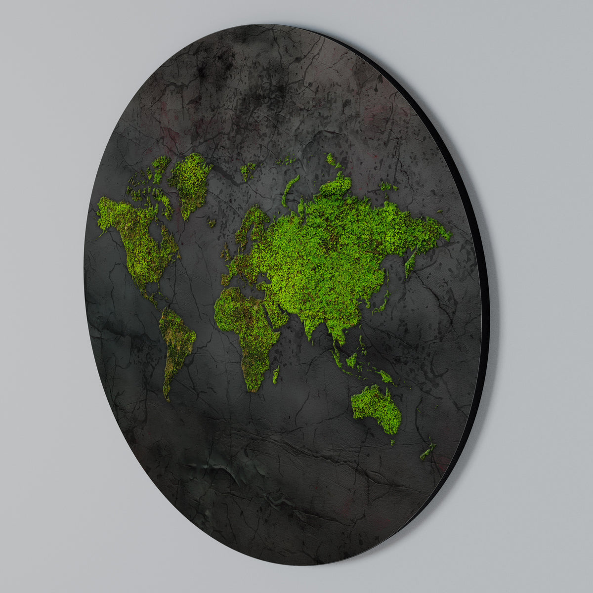 GREENER LANDS EMBRACED Arte de Parede Redonda