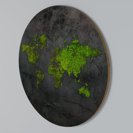GREENER LANDS EMBRACED Arte de Parede Redonda