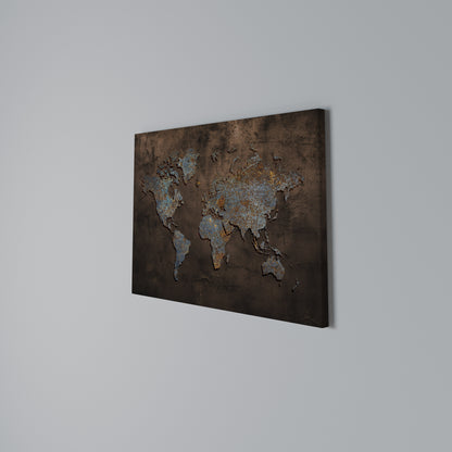 METALLIC MAP OF MEMORIES Horizontal Canvas Print