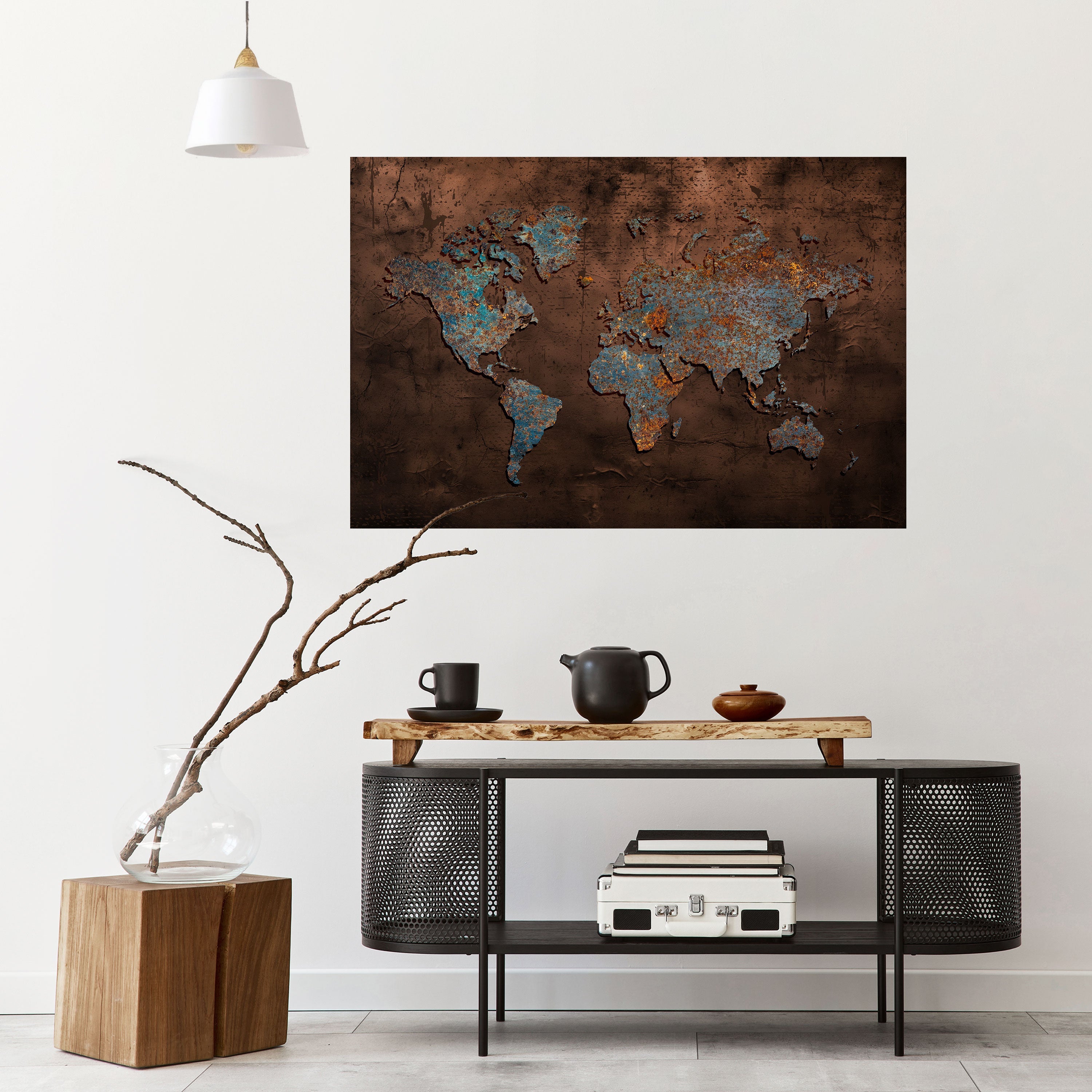 METALLIC MAP OF MEMORIES Peel and Stick Horizontal Poster