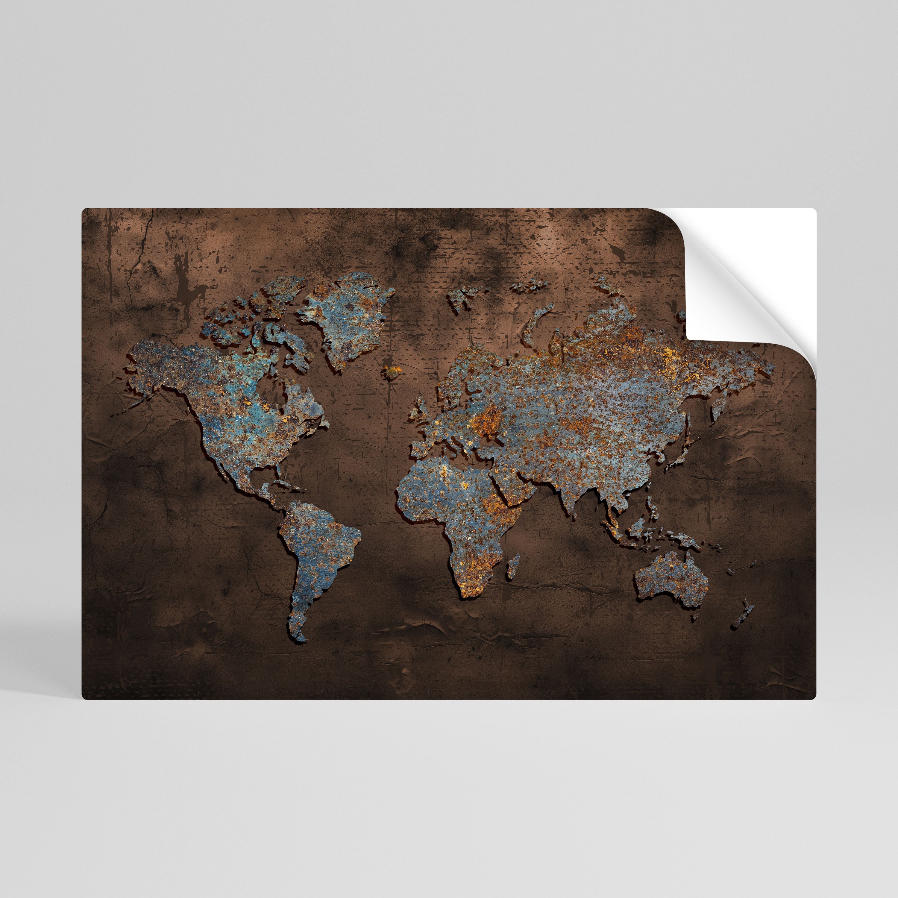 METALLIC MAP OF MEMORIES Póster Autocolante Horizontal