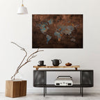 METALLIC MAP OF MEMORIES Peel and Stick Horizontal Poster