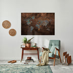 METALLIC MAP OF MEMORIES Peel and Stick Horizontal Poster