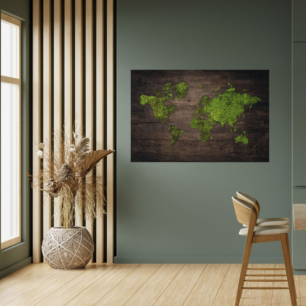 GREEN EARTH VISION Peel and Stick Horizontal Poster