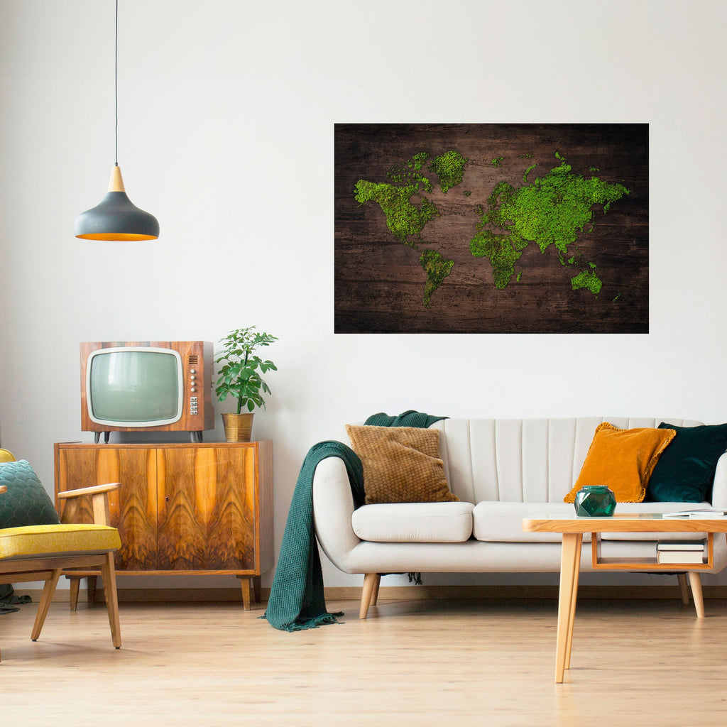 GREEN EARTH VISION Peel and Stick Horizontal Poster